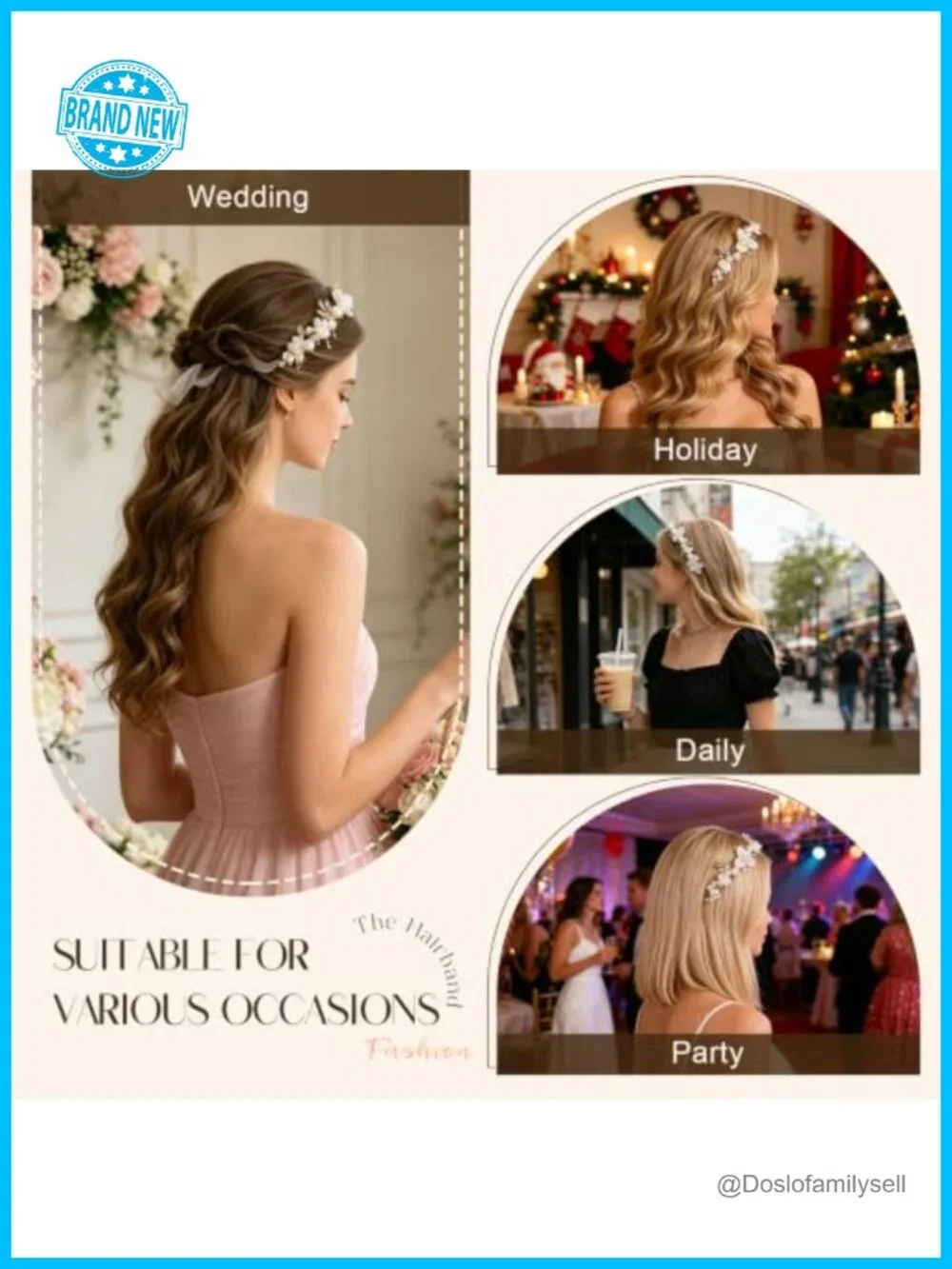 Pearl Headband Bridal Hair Accessories First Communion with Ribbon Ties